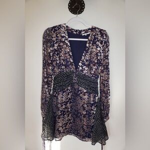 Tularosa Navy Floral Dress